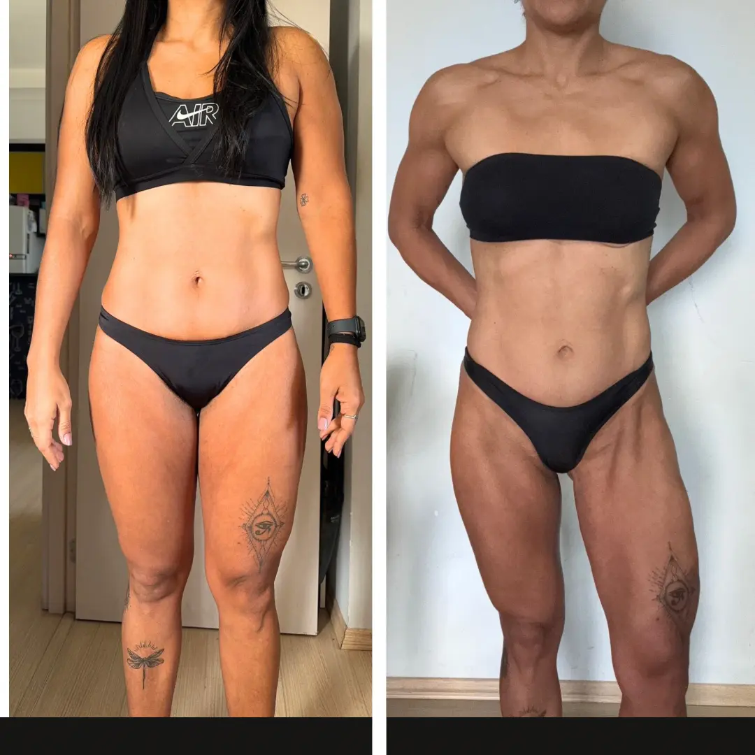 Transformação de aluna com ganho de definição muscular